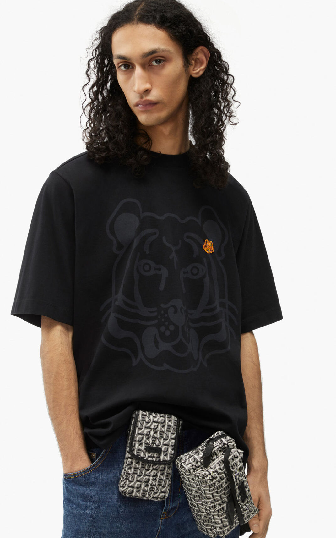 Kenzo K Tiger oversized μπλουζακια ανδρικα μαυρα | GR900093